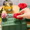 4 Pieces Floral Foam Cage Floral Foam for Fresh Flower Arrangement with Handle Rectangle Foam Blocks for Wedding Party Artificial Fresh Flowers, 12.4 x 3.35 x 5.12 Inch, Green